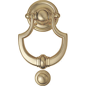 Door knocker 702 Brass Polished with lacquer 150 mm