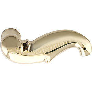 Door handle Hellerup 7020 S-Handle Large without trim Brass Polished Without lacquer 97mm