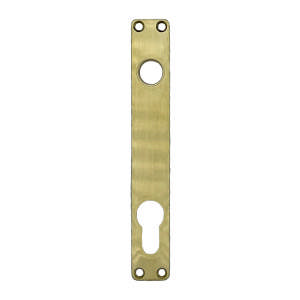 Long sign Narrow profile L25 PZ cc92 w/4 holes Brass Polished Without lacquer Ø15 170x25mm