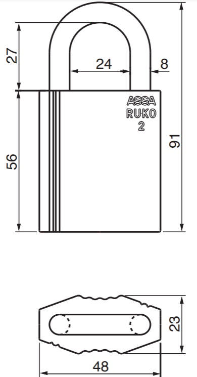 Ruko padlock RD2645 KL 2 w/hook M D1200
