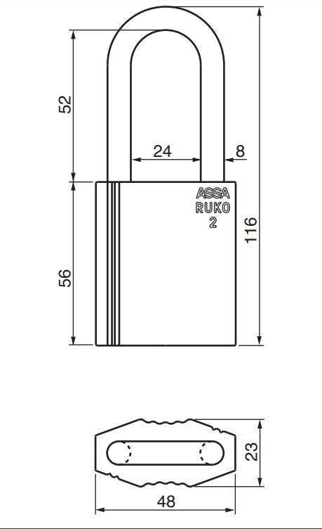 RG2643 Padlock RUKO Garant Plus 52 mm shackle