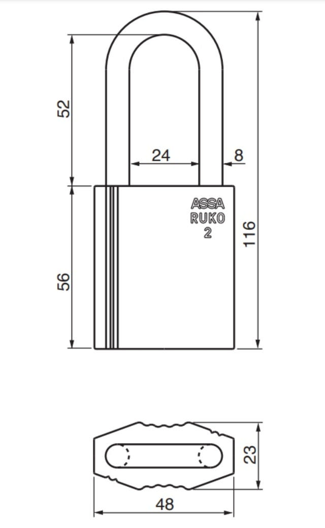 Lock RB2644 KL 2 w/forl M hanger / ST