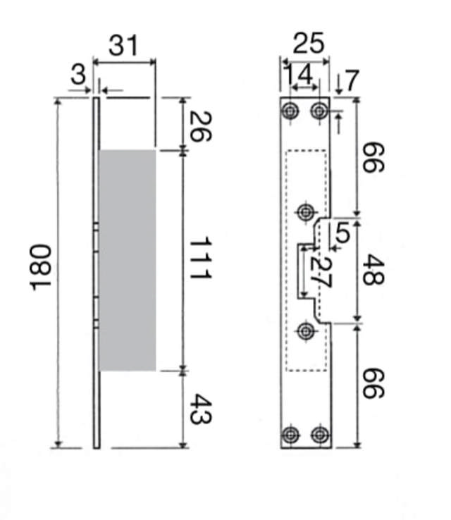 Solid post 505 t/electric end plate (971234)