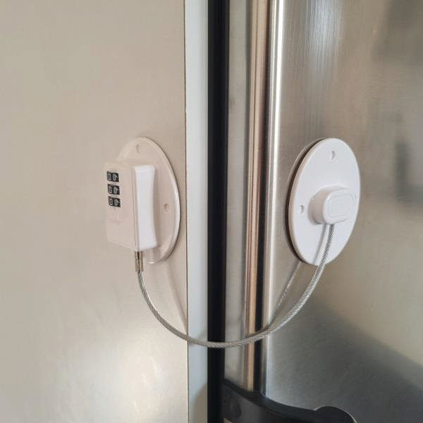 WINDOW CODE LOCK, WHITE, 3-DIGITS, STRONG TAPE, SS-304