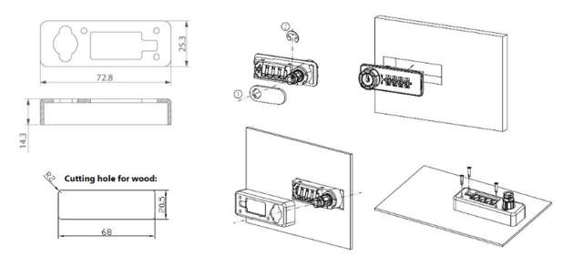 Siso back plate for furniture lock M224, f/ metal