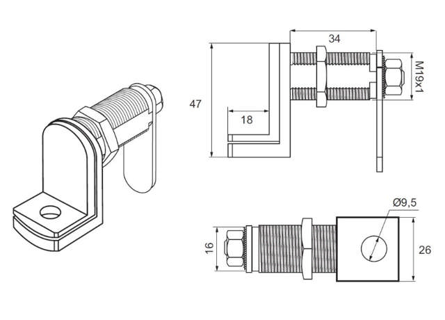 Siso cabinet lock for padlock