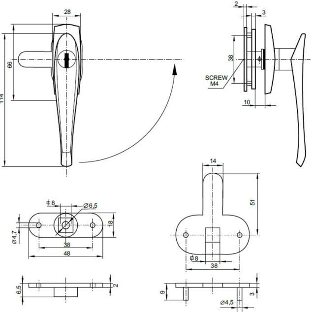 Siso garage handle L-44